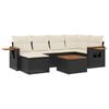 vidaXL 7 pcs conjunto de sof&aacute;s p/ jardim c/ almofad&otilde;es vime PE preto