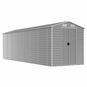 vidaXL Abrigo de jardim cinza claro 191x640x198 cm a&ccedil;o galvanizado