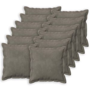 vidaXL Capa almofada 12 unid. HOUTEN Cinzento-claro 40 x 40 cm Veludo