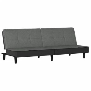 vidaXL Sof&aacute;-cama tecido cinzento-escuro