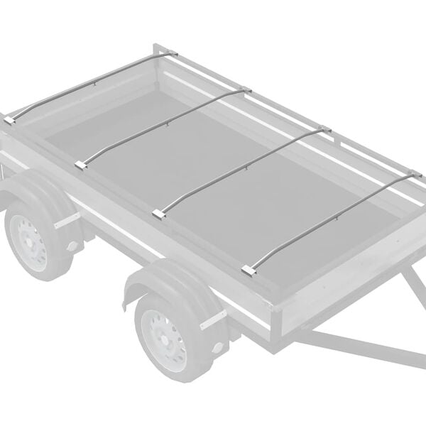 vidaXL Suporte de lona para reboques Manual 4 pcs Prateado 130-210 cm