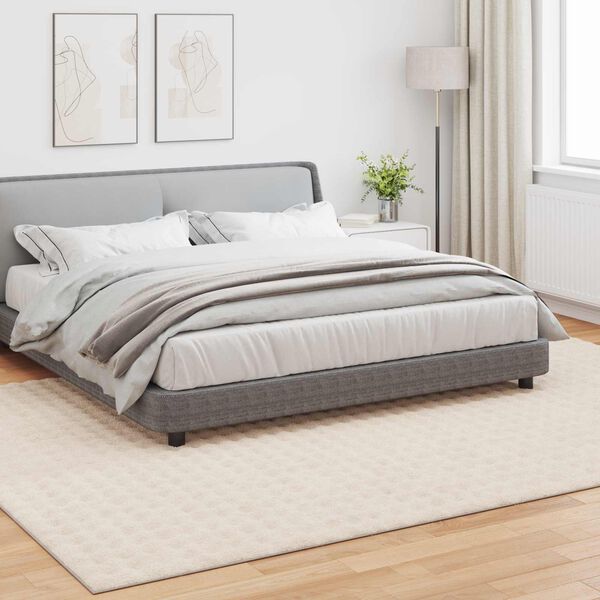 vidaXL Tapetes de &aacute;rea Retangular SIROLO Bege 280 x 200 cm Poli&eacute;ster