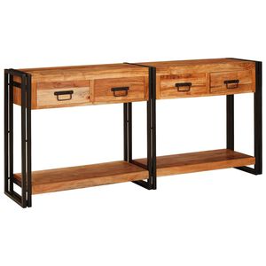 vidaXL Mesas consola 2 unid. Castanho 161 x 33 x 75 cm