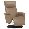 vidaXL Cadeira massagens reclin&aacute;vel c/apoio p&eacute;s couro arti. cappuccino