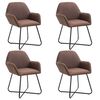 vidaXL Cadeiras de jantar 4 pcs tecido castanho