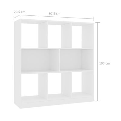 vidaXL Estante 97,5x29,5x100 cm contraplacado branco