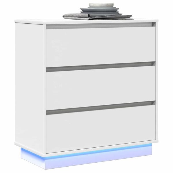 vidaXL Arm&aacute;rio de Cabeceira com gaveta Branco 71 x 34,5 x 75 cm