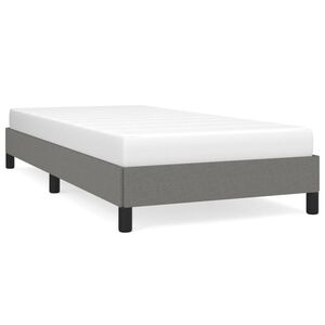 vidaXL Estrutura de cama sem colch&atilde;o 90x190 cm tecido cinzento-escuro