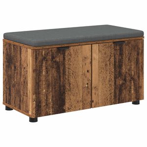 vidaXL Banco de Hall com almofada Madeira antiga 80 x 38 x 46 cm