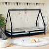 vidaXL Estrutura de cama infantil 80x200 cm pinho maci&ccedil;o preto