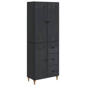 vidaXL Conjunto de Gabinete 2 unid. Preto Derivados de Madeira