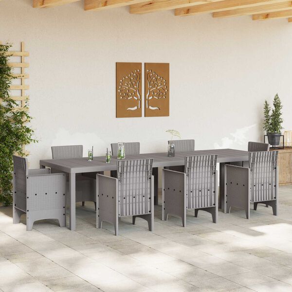 vidaXL Mesa de Jantar para Jardim Cinzento-claro 300 x 100 x 73 cm