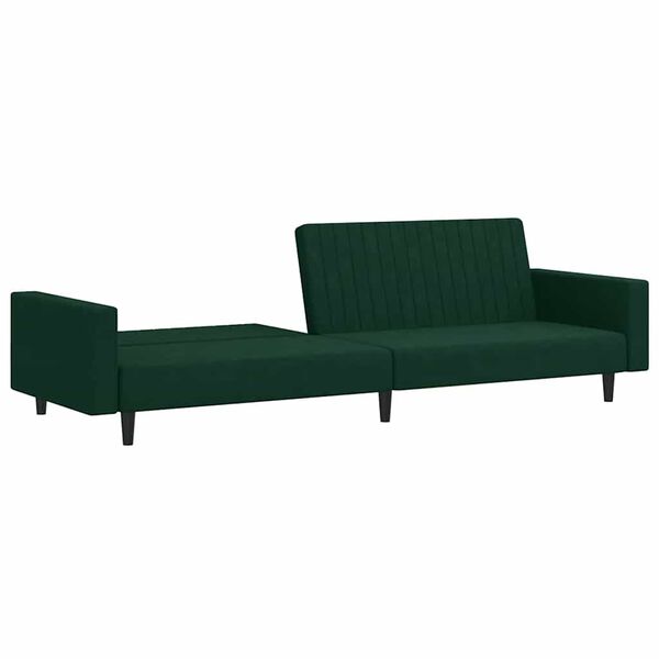 vidaXL Sofá-cama de 2 lugares veludo verde-escuro