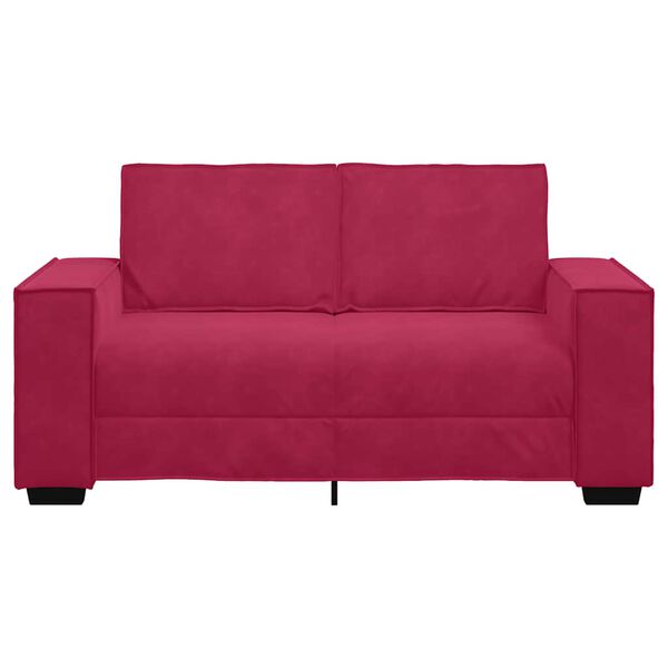 vidaXL Sof&aacute; de 2 lugares veludo 160x78x84 cm vermelho tinto
