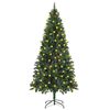 vidaXL &Aacute;rvore de Natal pr&eacute;-iluminada com pinhas 180 cm verde