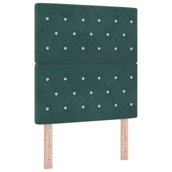 vidaXL Cama Box com colch&atilde;o Verde Escuro 80 x 200 cm tecido