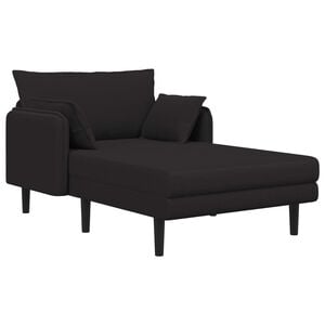 vidaXL Chaise longue grande Preto Boucl&eacute;