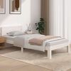 vidaXL Estrutura de cama solteiro 90x190 cm madeira maci&ccedil;a branco