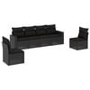 vidaXL 6 pcs conjunto sof&aacute;s de jardim c/ almofad&otilde;es vime PE preto