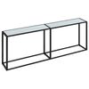 vidaXL Mesa consola m&aacute;rmore branco 220x35x75,5 cm vidro temperado