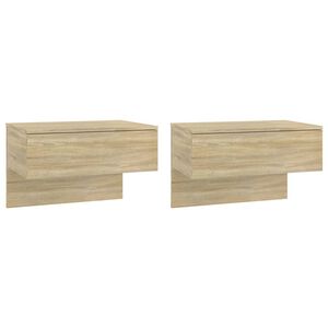 vidaXL Mesas de cabeceira montagem na parede 2 pcs cor carvalho sonoma