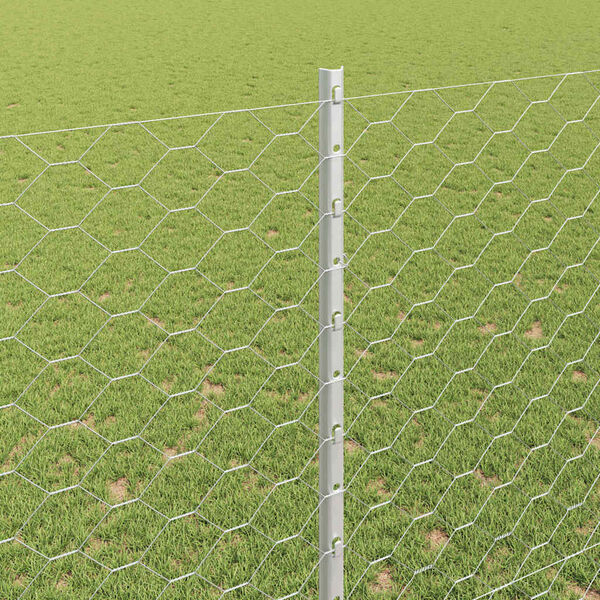 vidaXL Cerca com Poste Prateado 1,5 x 100 m A&ccedil;o