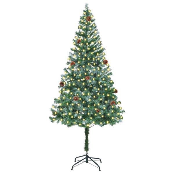 vidaXL &Aacute;rvore de Natal Artificial com 300 LEDs Verde 180 cm PVC e A&ccedil;o