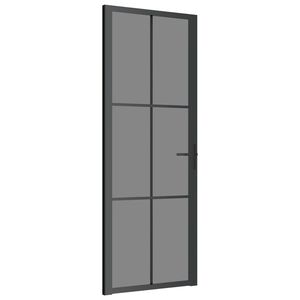 vidaXL Porta interior 76x201,5 cm vidro ESG e alum&iacute;nio preto