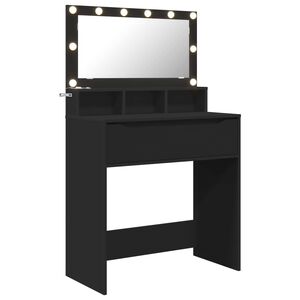 vidaXL Mesas de Maquiagem para Quarto Preto 80 x 39,6 x 135 cm