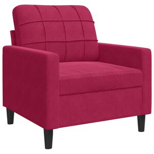 vidaXL Poltrona 60 cm veludo vermelho-tinto