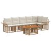 vidaXL Conjunto de Sof&aacute; de Jardim 7 unid. Natural e Branco Creme