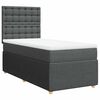 vidaXL Cama com molas/colch&atilde;o 100x200 cm tecido cinza-escuro