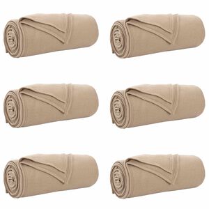 vidaXL Cobertores de Sof&aacute; 6 unid. Camelo 200 x 150 cm 2.61 kg L&atilde;