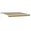 vidaXL Toldo retr&aacute;til Verde e Branco 400 &times; 350 cm Poli&eacute;ster e Alum&iacute;nio
