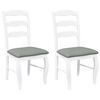 vidaXL Cadeiras de jantar com almofad&otilde;es 2 pcs madeira maci&ccedil;a branco