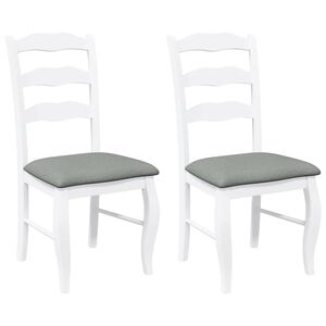 vidaXL Cadeiras de jantar com almofad&otilde;es 2 pcs madeira maci&ccedil;a branco