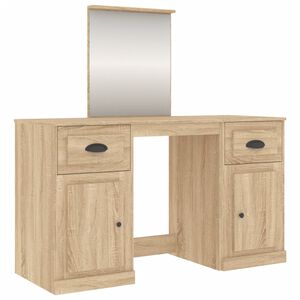 vidaXL Toucador com espelho 130x50x132,5 cm cor carvalho sonoma