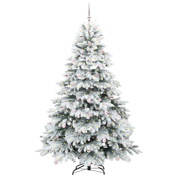 vidaXL &Aacute;rvore de Natal Artificial com 300 LEDs Branco 240 cm PE e PVC