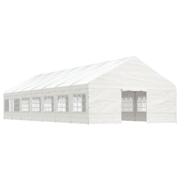 vidaXL Gazebo com telhado 15,61x5,88x3,75 m polietileno branco