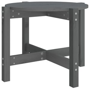 vidaXL Mesa de centro &Oslash; 62,5x45 cm madeira de pinho maci&ccedil;a cinzento