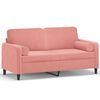vidaXL Sof&aacute; 2 lugares c/ almofadas/almofad&otilde;es 140 cm veludo rosa
