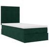 vidaXL Estrutura cama otomana colch&otilde;es 90x190cm veludo verde escuro