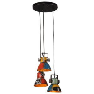 vidaXL Candeeiro suspenso 25 W 30x30x100 cm E27 multicolorido