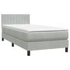 vidaXL Cama com molas/colch&atilde;o cinzento-claro 80x210 cm veludo