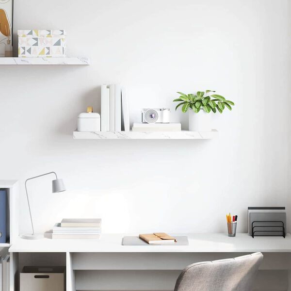 vidaXL Prateleira de Parede M&aacute;rmore Branco 80 x 23,5 x 4 cm