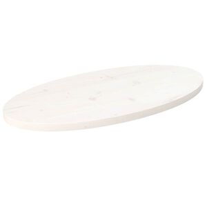 vidaXL Tampo de mesa oval 70x35x2,5 cm pinho maci&ccedil;o branco
