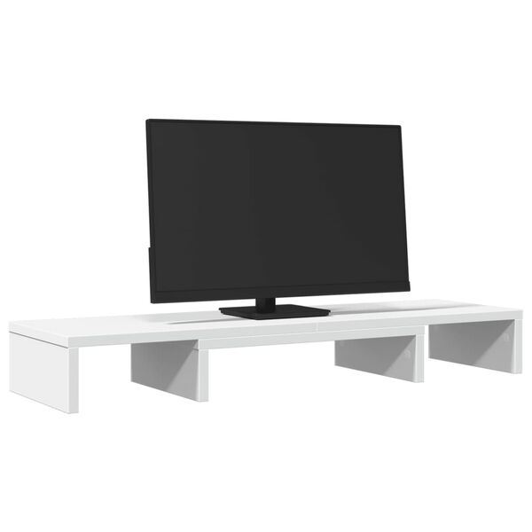 vidaXL Suporte para monitor ajust&aacute;vel derivados de madeira branco