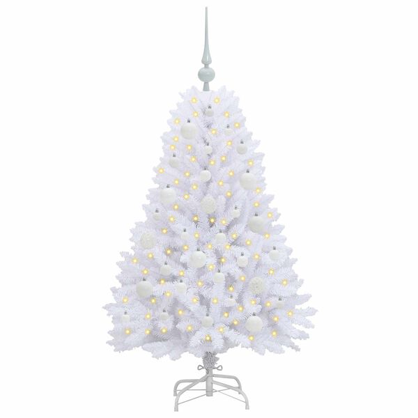 vidaXL &Aacute;rvore de Natal Articulada Artificial Branco 120 cm PVC e A&ccedil;o