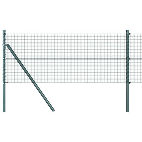 vidaXL Poste de Cerca Verde 25 x 0,4 m (malha de 16 x 16 mm) A&ccedil;o e PVC