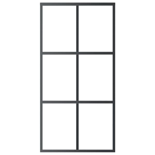 vidaXL Porta deslizante em vidro ESG e alumínio 102x205 cm preto